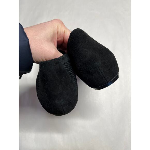 Eileen Fisher Stretch Knit Ballet Flat Black Round Toe Suede Minimalist Size 9 - Picture 6 of 7